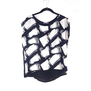 Rheea & Co. • Colorblock Black & White Work Blouse